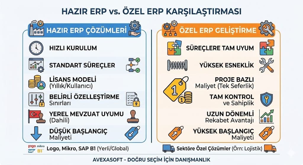 KOBİ ERP yazılımı maliyeti modül kullanıcı ve özelleştirme bazlı fiyat hesaplama